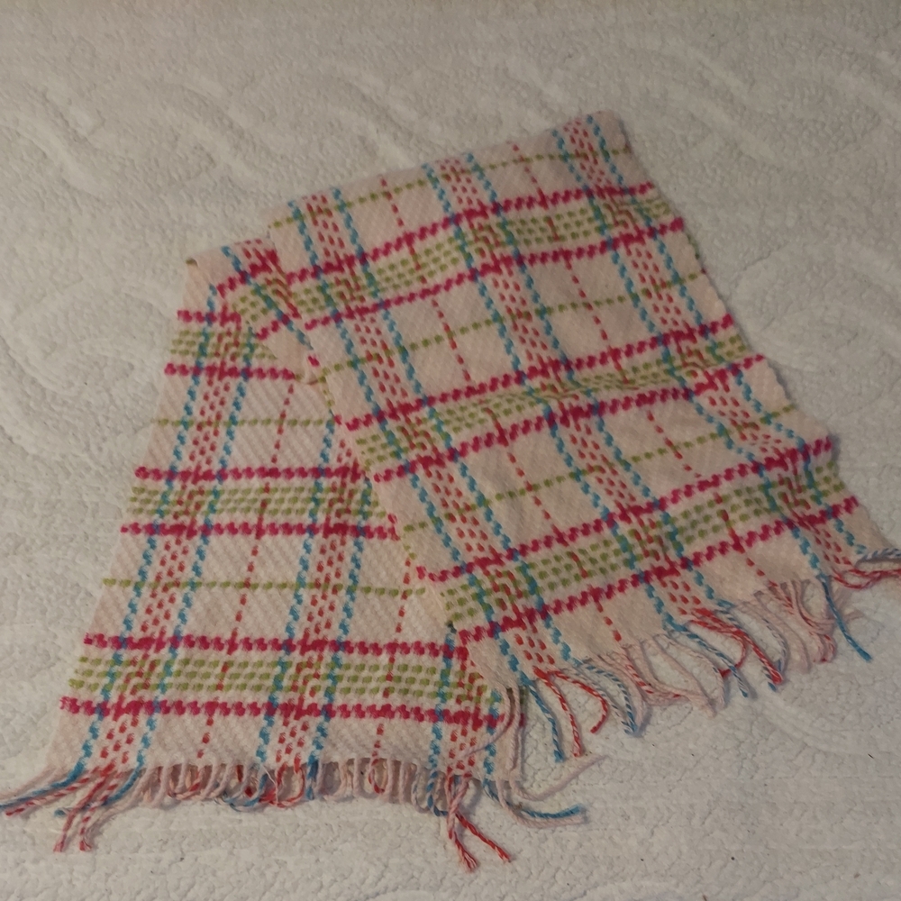Plaid Fringe Cashmere Scarf